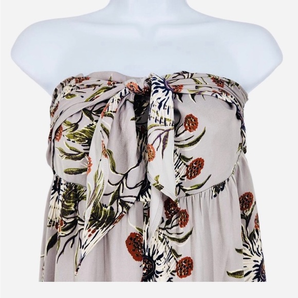 Madewell Strapless Tie-Front Jumpsuit in Painted Blooms Violet Dusk - 00 - Picture 5 of 7